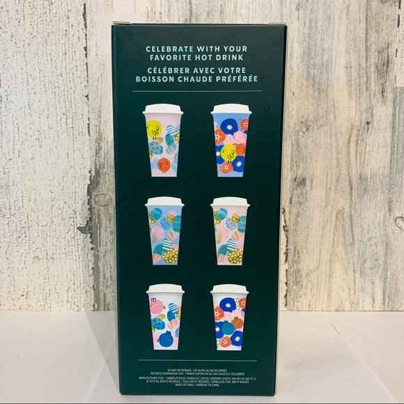 STARBUCKS 2020 EASTER REUSABLE HOT CUPS 6 PK NWT - Picture 2 of 4